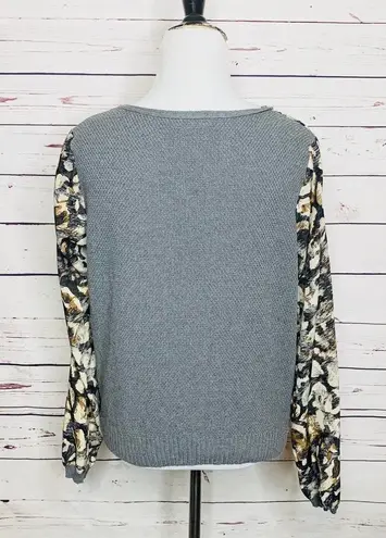 ZARA Gray Leopard Print Sweater Top Size Medium