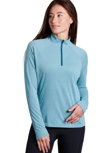 Kuhl  Agility 1/4 Zip Long Sleeve Top Merino Wool Lightweight Pullover Blue Small