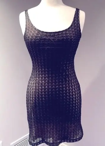 Bisou Bisou Black Lace Overlay Dress