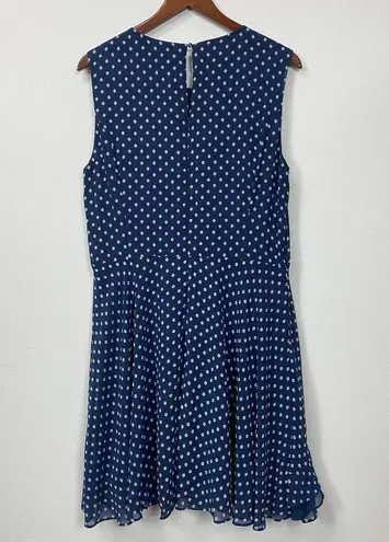 Maison Jules Women's XXL Blue Shadow Dot Sleeveless Asymetric Cut Front Dress