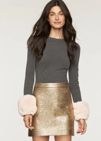 Milly Faux Fur Poof Sleeve Pullover Size Medium