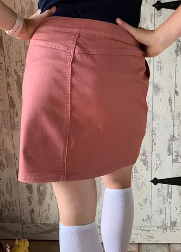 prAna pink stretchy Denim skirt