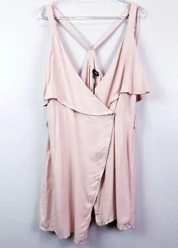 Lucca Revolve Ruffle Wrap Dress EUC Pink