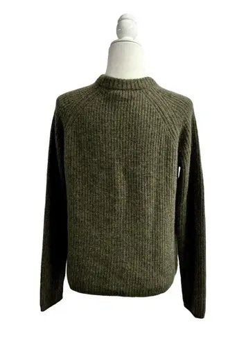 Jenni Kayne Cashmere Fisherman Crewneck Pullover Sweater Olive Green Medium M