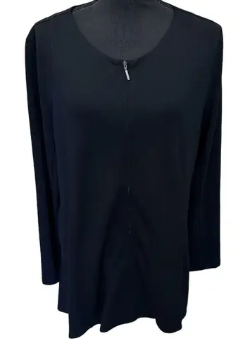 Soft Surroundings Women's Jacket Top Size XL Calista Black Full Zip Tunic