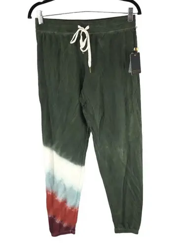 P.J. Salvage Womens Mountain Bound Pajama Pants Tie Dye Jogger Olive Green XS