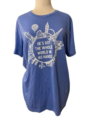 He’s Got the Whole World in His Hands Canvas Blue T