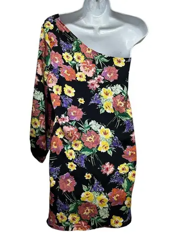 Audrey 3+1  karina floral one shoulder Mini Bodycon dress Size S