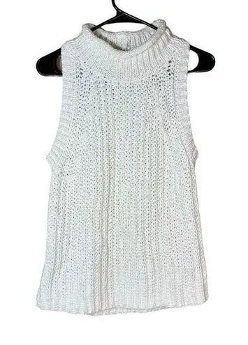 Moth Sleeveless White Turtleneck Sweater Size Large
