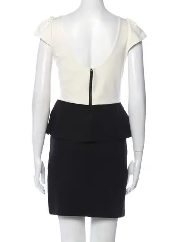 Alice + Olivia  Employed Women Hilly Peplum Black & White Bodycon Dress Size 8