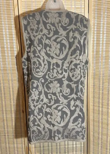 Jacques Vert Vintage 1990s Long Black and Tan Knit Sweater Vest Large?