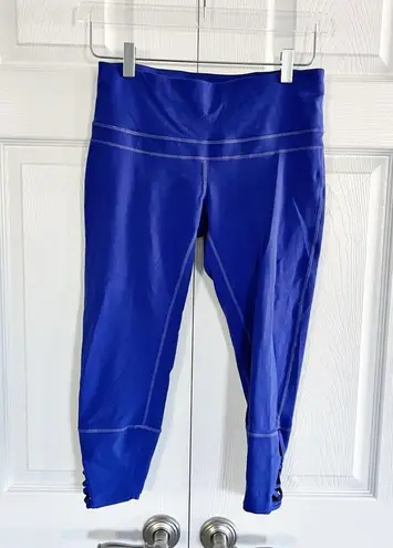prAna Blue Deco Crop Leggings