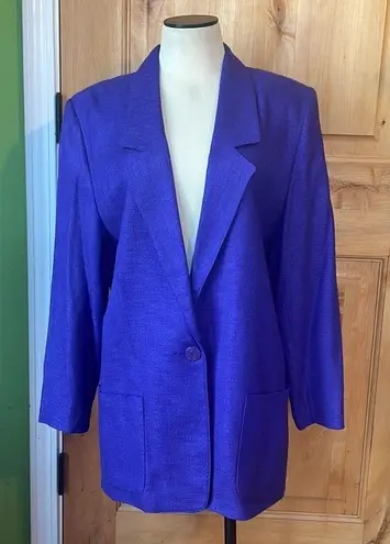 Nordstrom TOWN SQUARE Purple 2-Pocket Lined Blazer Jacket EUC M 90s Preppy Heathers Classic