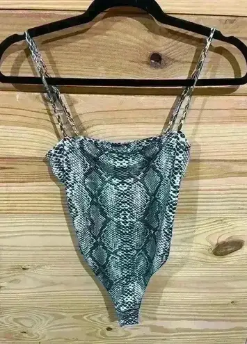 Salty Brand Snakeskin bodysuit with adjustable straps, M