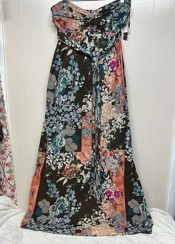 Fire Los Angeles Asymmetrical Pink and Green Gown