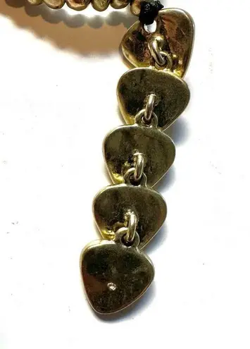 Bella Uno gold tone long heart pendant necklace