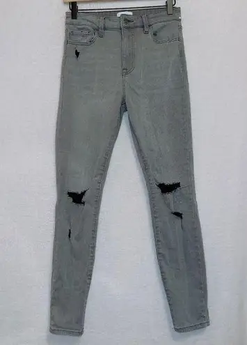 Pistola Gray Wash Denim High Rise Busted Knee's Skinny Jeans size 28