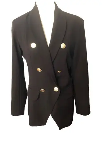 Infinity Store black dressy blazer with gold accent buttons with infinity symbol Size undefined
