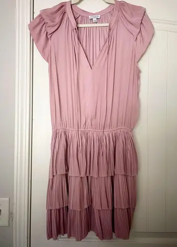 Current Air Short Sleeve Tiered Mini Dress Pink