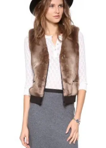 Club Monaco Natasha Faux Fur bomber vest size S