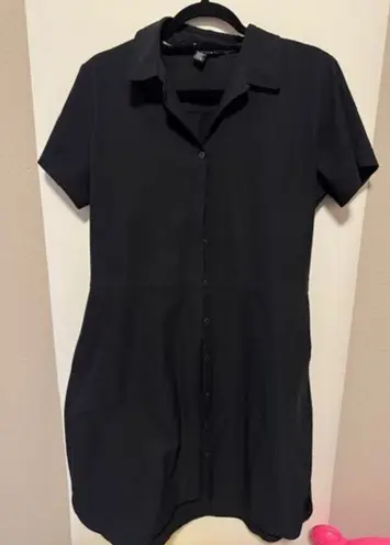 Sherpa Adventure Gear Black Cap Sleeve Button Up Dress Size Large
