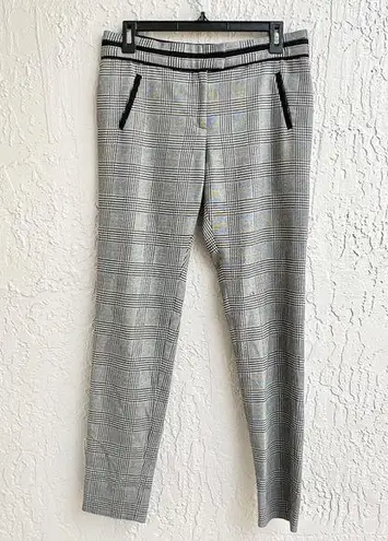 Veronica Beard Plaid High Waisted Straight Leg Trouser Pants Gray Women's US 6