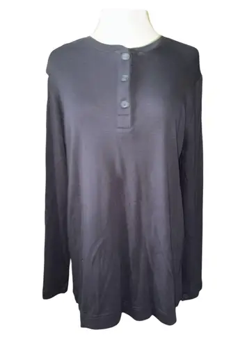 Duluth Trading Co T-shirt Longtail henley long sleeve 3 button Size large NWT