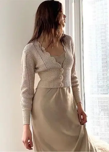 Aritzia Wilfred Le Frou 100% cotton Open knit Cardigan NEW Size XS