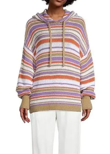 Rebecca Taylor NEW Cotton Chevron Hooded Sweatshirt, Size XL New w/Tag $345