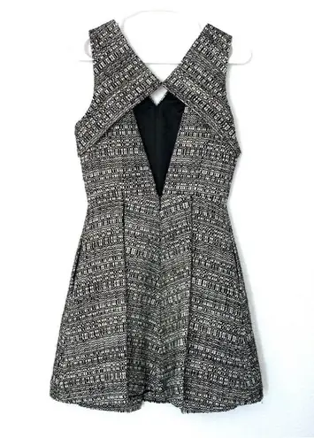 Robert Rodriguez  TWEED BLACK WHITE LINED MINI DRESS 6