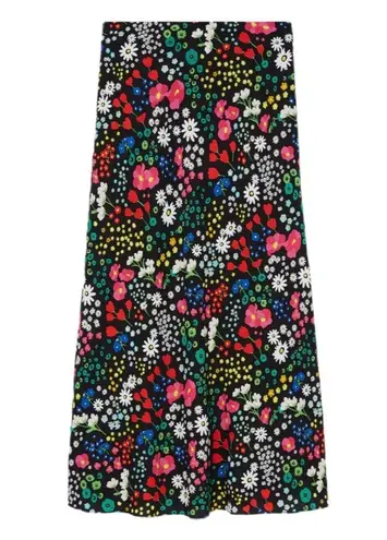 The Kooples Multicolor Floral Printed Midi Skirt Size 1 (Small)