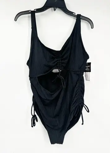 Salt + Cove Black Plus Size Leopard Love Cutout Ruched One