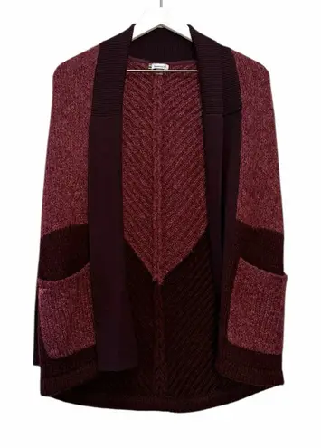 Smartwool Open Front Colorblock Wool Blend Cardigan Sweater XS