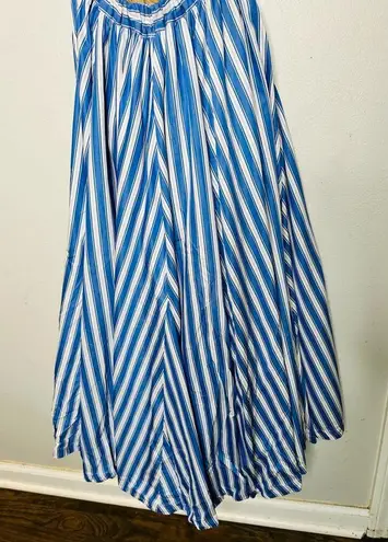 ROSIE ASSOULIN Blue White Striped Wrap Skort Side Slit V