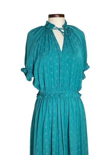 Current Air Anthropologie jacquard satin midi dress