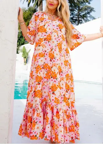 NEW Ivy City Co HAVEN MAXI DRESS Medium Orange