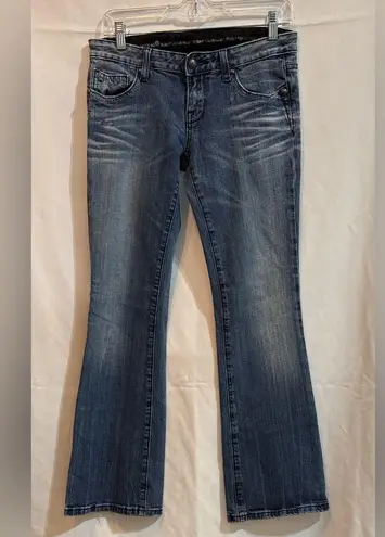 REROCK for EXPRESS Stylish Dark Blue Flare Jeans • Size 4 Short
