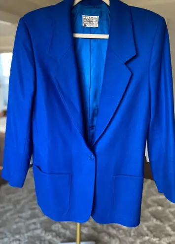 Pendleton Wool Blazer 14 Electric Blue Holiday Party Quiet Luxury Festive Jacket