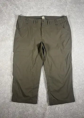 Duluth Trading Flex Dry On The Womens Pull On Fly Capri Plus Size 20 Olive Green