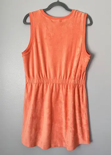 Beyond Yoga Out Of Town Terry Sleeveless Stretch Waist Mini Dress Orange Dream