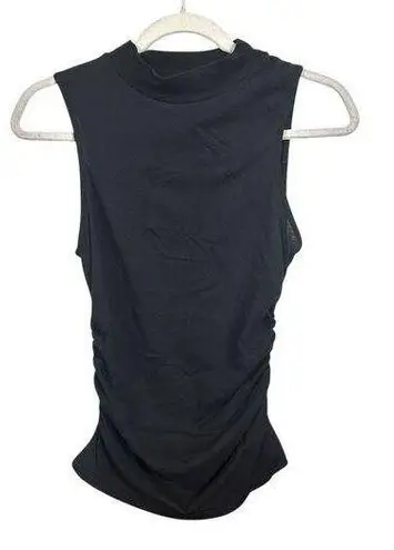 Something Navy Women Sz XS Black Sleeveless Mock Neck Tank Lightweight Stretch