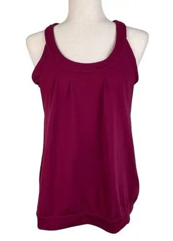 Toad & Co Alluvial Tank Top Built in Shelf Bra Women's Size Large Burgundy Red