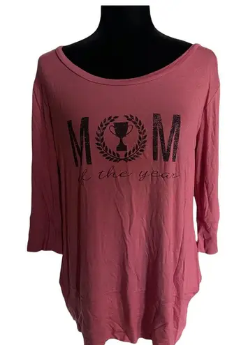 Zip Code Womens Top Size PXL Mom of the Year Tunic Knit Top Petite XL NEW Pink