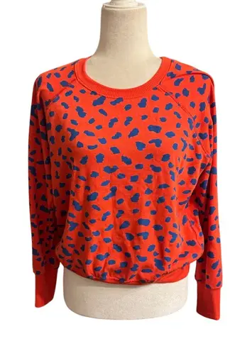 Sundry Abstract Dots Fitted Raglan Sweatshirt lighthouse red-blue dots-Size 1(S)