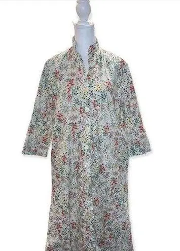 Andrew McMullan Vintage Floral Cotton Button Up Housecoat Size Small - Image 1