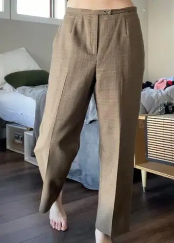 Requirements Vintage petite brown plaid cropped trousers