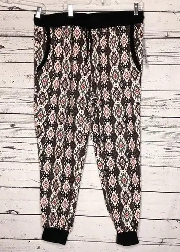 Just Be Free NWT Size 2XL Aztec Printed Knit Jogger Sweatpants Lounge Pants - Image 1