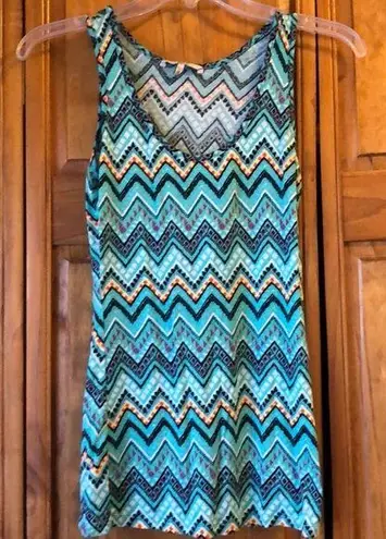 BKE Teal Chevron Tank Top Small