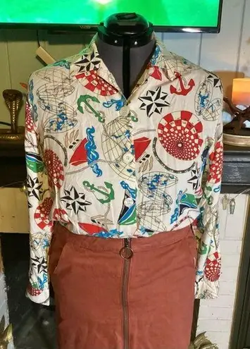 Dockers Vintage XL Nautical Buttonup With Flaws***