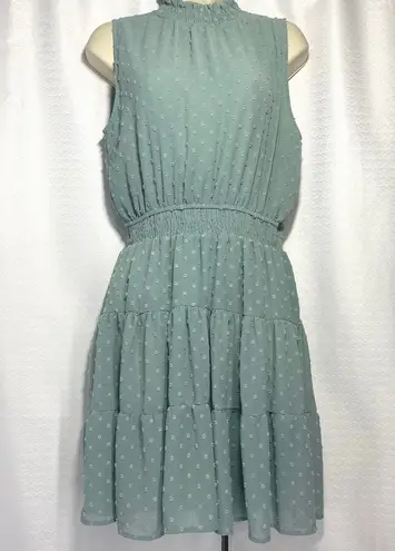 Sweet Wanderer aqua green Sleeveless Mini Dress women sz L
